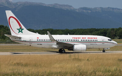 Un avion de la compagnie Royal Air Maroc, en 2015. (Crédit : Markus Eigenheer/Wikimedia)