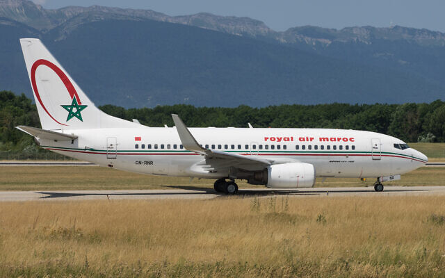 Un avion de la compagnie Royal Air Maroc, en 2015. (Crédit : Markus Eigenheer/Wikimedia)
