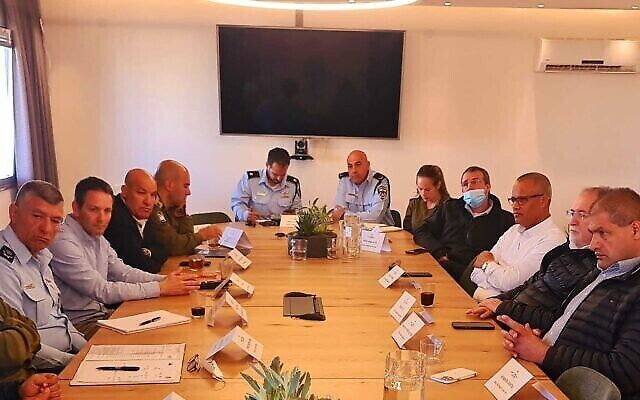 Une réunion du Comité régional de Ramat Neguev, le 23 mars 2022. (Autorisation)