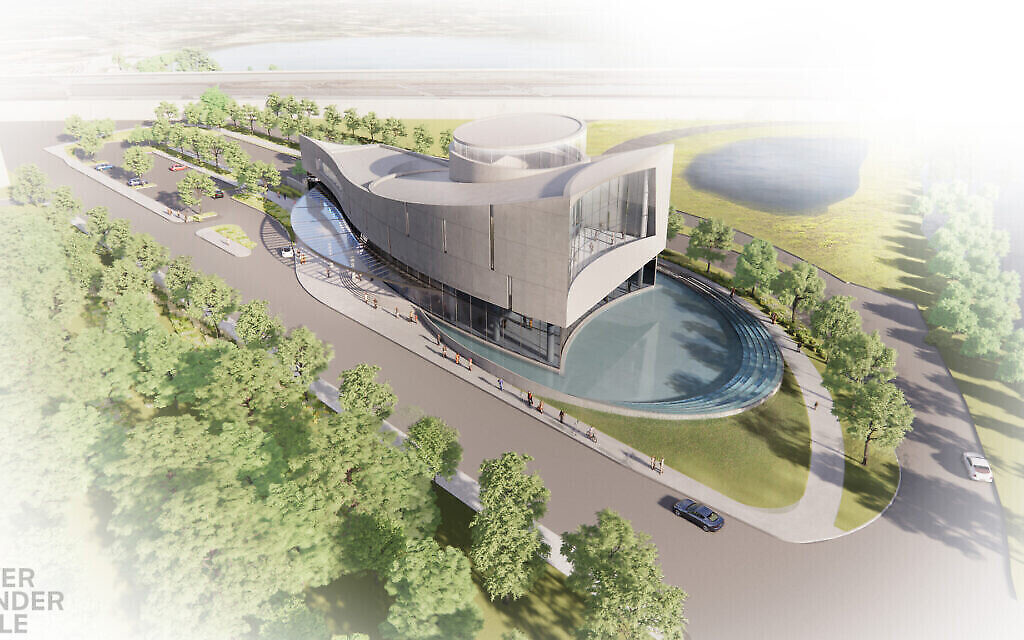 Représentation du nouveau Musée de l’Holocauste pour l’espoir et l’humanité, dans le centre-ville d’Orlando. (Crédit : Avec l’aimable autorisation de Beyer Blinder Belle et du Musée de l’Holocauste pour l’espoir et l’humanité/via la JTA) Représentation du nouveau Musée de l’Holocauste pour l’espoir et l’humanité, dans le centre-ville d’Orlando. (Crédit : Avec l’aimable autorisation de Beyer Blinder Belle et du Musée de l’Holocauste pour l’espoir et l’humanité/via la JTA)