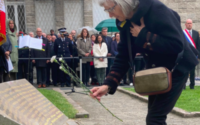 L’inauguration de l’Enclos de la résistance et de la déportation, à Saint-Malo, le 24 avril 2022. (Crédit : @VilleSaintMalo / Twitter)