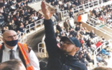 Illustration : Shay Asher faisant un salut nazi lors d'un match de football à Newcastle, en Angleterre, en octobre 2021. (Crédit: Police de Northumbria via JTA)
