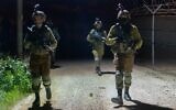 Des soldats de Tsahal opèrent le long de la barrière de Cisjordanie, sur une image publiée par l'armée le 2 avril 2022. (Crédit: Tsahal)