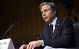 Le secrétaire d'État américain Anthony Blinken prend la parole lors d'une audition de la commission des affaires étrangères du Sénat au Capitole américain, le 26 avril 2022, à Washington. (Crédit: Bonnie Cash-Pool/Getty Images/AFP)