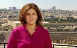 Shireen Abu Akleh, 51 ans, ex-journaliste d’Al-Jazeera, tuée par balle lors d’un raid israélien, à Jénine, le 11 mai 2022. (Crédit : Autorisation)