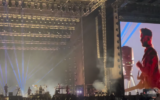 Maroon 5 sur scène, à Tel Aviv, le 9 mai 2022 (Crédit : Capture d’écran YouTube)