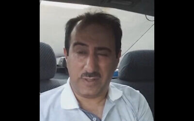 Mansour Rasouli, 52 ans, membre présumé des Gardiens de la révolution islamique qui aurait été interrogé par des agents du Mossad en Iran. (Capture d'écran : Twitter; utilisée conformément à la Clause 27a de la loi sur le droit d'auteur)
