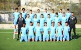 Les joueurs de football U17 d’Israël, participant à la finale de l’Euro U17 qui commence le 16 mai 2022 (Crédit : Autorisation de la Fédération israélienne de Football)