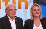 Robert Hébras et sa petite-fille Agathe, sur le plateau de Télématin, en juin 2022. (Crédit : capture d’écran France.tv)