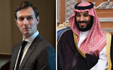 A gauche: Le conseiller principal de la Maison-Blanche, Jared Kushner, lors d'une réunion dans la salle du Cabinet à la Maison-Blanche, à Washington, le 23 octobre 2017. À droite : Le prince héritier saoudien Mohammed bin Salman assiste à une réunion avec le patriarche maronite chrétien du Liban, à Riyad, en Arabie saoudite, le 14 novembre 2017. (Crédit: Photos de Jabin Botsford/The Washington Post via Getty Images ; Fayez Nureldine/AFP/Getty Images)