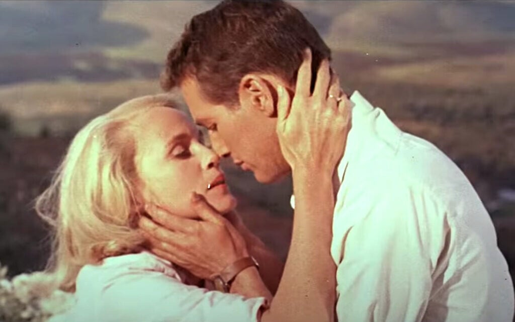Paul Newman et Eva Marie Saint dans le film 'Exodus' de 1960 (Crédit : Capture d'écran) Paul Newman et Eva Marie Saint dans le film 'Exodus' de 1960 (Crédit : Capture d'écran)