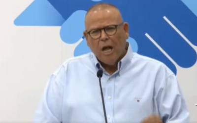 Le président de la fédération syndicale Histadrout, Arnon Bar-David, appelle au boycott des géants de l'importation Diplomat, Kimberly Clark et Schestowitz dans un contexte de hausse des prix, le 26 juillet 2022. (Crédit : Capture d'écran/Histadrout)