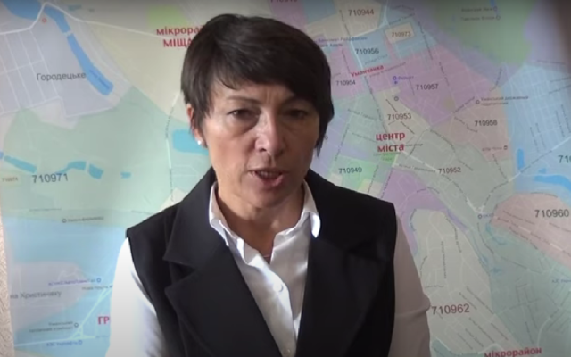 Iryna Pletnyova, maire d'Ouman (Crédit : Capture d'écran/Uman media YouTube)