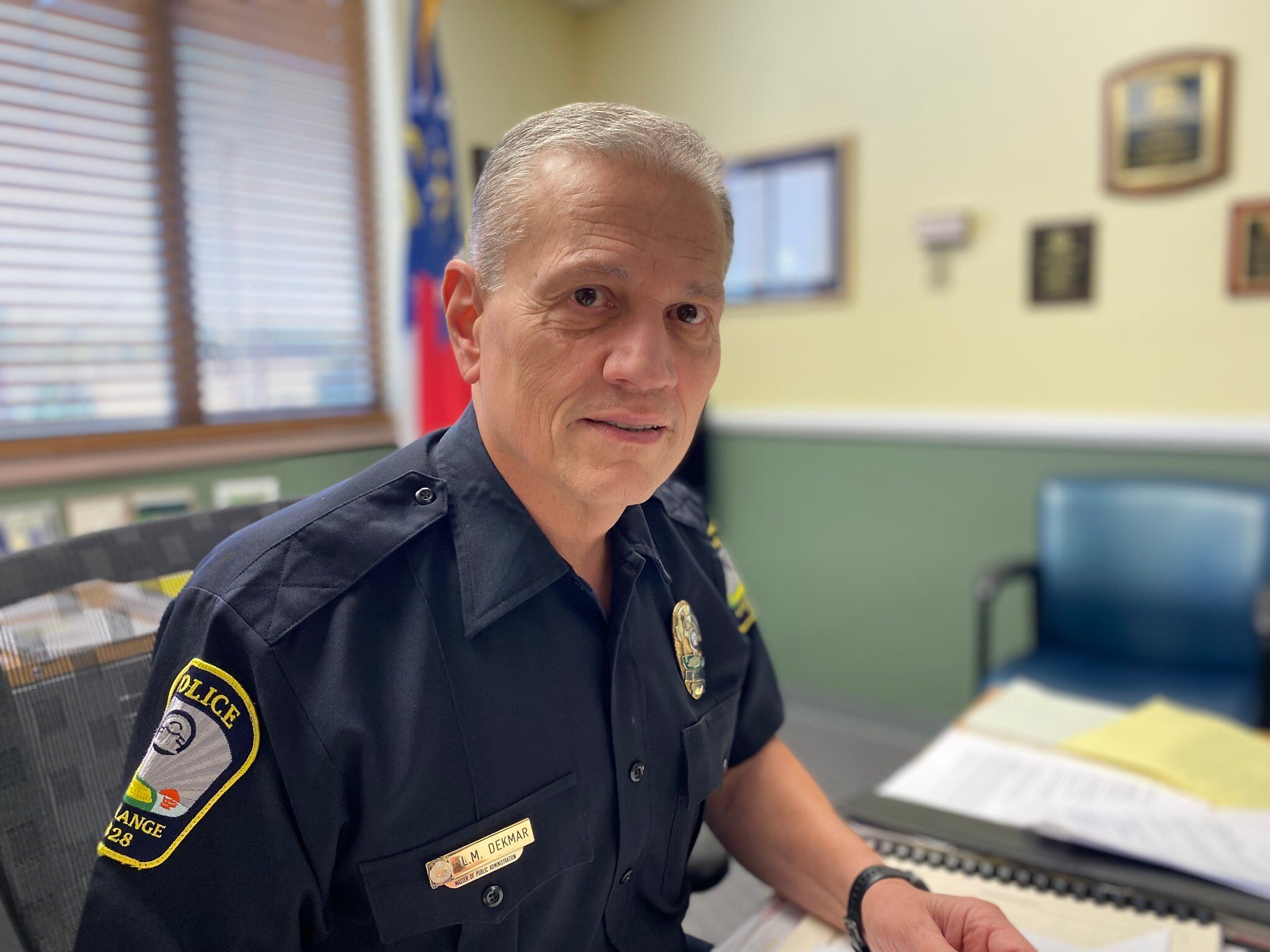 Le chef de la police de LaGrange, en Géorgie, Lou Dekmar. (Crédit : Katja Ridderbusch)