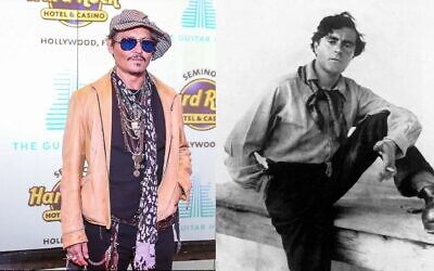 Johnny Depp vers 2019 ; Amedeo Modigliani vers 1918. (Crédit : Zak Bennett/AFP via Getty Images ; Apic/Getty Images via JTA)