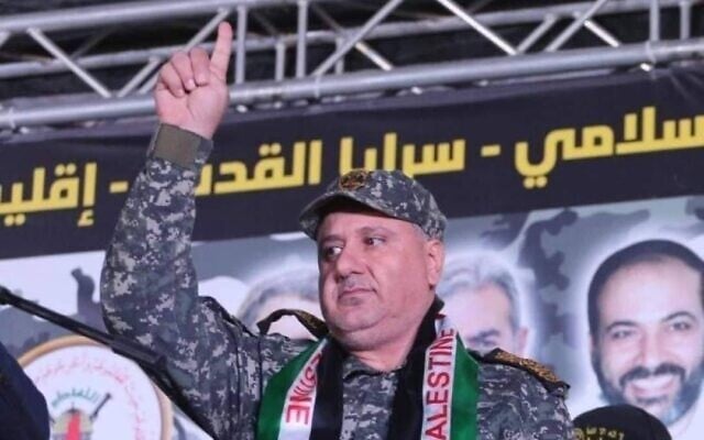 Tayseer Jabari, le commandant du Jihad islamique palestinien dans le nord de Gaza, sur une photo non datée. (Crédit : Réseaux sociaux)