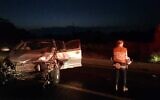 Lieu d'un décès sur la route suite à un accident sur l'autoroute 4, le 12 août 2022. (Crédit : Magen David Adom)