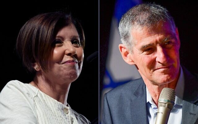 Les deux candidats à la tête du Meretz, Meretz; Zehava Galon, à gauche, et Yair Golan. (Crédit : Flash90) Les deux candidats à la tête du Meretz, Meretz; Zehava Galon, à gauche, et Yair Golan. (Crédit : Flash90)