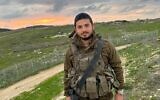 Photo non datée du sergent-chef Nathan Fitoussi, publiée par l'armée le 16 août 2022. (Crédit : Armée israélienne)