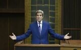 Le sénateur américain John Kerry, envoyé spécial du président des Etats-Unis, prononce son discours, lors de la Conférence des ministres africains de l'Environnement à Dakar, le 15 septembre 2022. (Crédit : SEYLLOU / AFP)