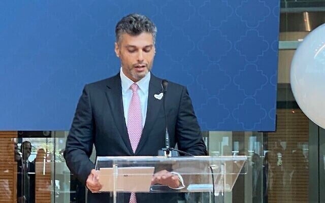 Mohamed Al Khaja, ambassadeur des Émirats arabes unis en Israël. (Crédit : Shoshanna Solomon)