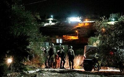 Dossier : Les troupes israéliennes opérant en Cisjordanie, le 18 septembre 2022. (Crédit : Armée israélienne)
