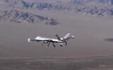 Un drone de combat iranien Shahed-129. (Crédit : Capture d'écran/YouTube/Future technologie militaire)
