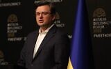 Le ministre ukrainien des Affaires étrangères Dmytro Kuleba lors d'une conférence de presse après une rencontre avec son homologue russe pour des pourparlers à Antalya, en Turquie, le 10 mars 2022. (Crédit :  AFP)