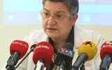 La présidente de l'Union des médecins de Turquie (TTB), Sebnem Korur Fincanci. (Crédit : Twitter)
