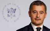 Le ministre français de l'Intérieur Gérald Darmanin après la réunion hebdomadaire du cabinet, à l'Elysée, à Paris, le 10 novembre 2022. (Crédit : Ludovic Marin/AFP)
