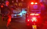 Le lieu d'un incident de tir près du règlement de Kochav Yaakov en Cisjordanie le 25 novembre 2022 (Crédit : United Hatzalah)