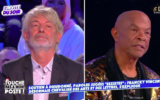 Le chroniqueur Gilles Verdez et le chanteur Francky Vincent, sur le plateau de l’émission "Touche pas à mon poste" sur C8, le 6 décembre 2022. (Crédit : capture d’écran "Touche pas à mon poste" / C8)