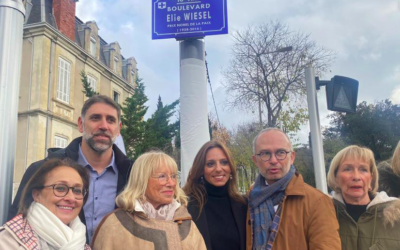 Inauguration du boulevard Elie Wiesel, dans le 10e arrondissement de Marseille, le 9 décembre 2022. (Crédit : CRIF Marseille-Provence)