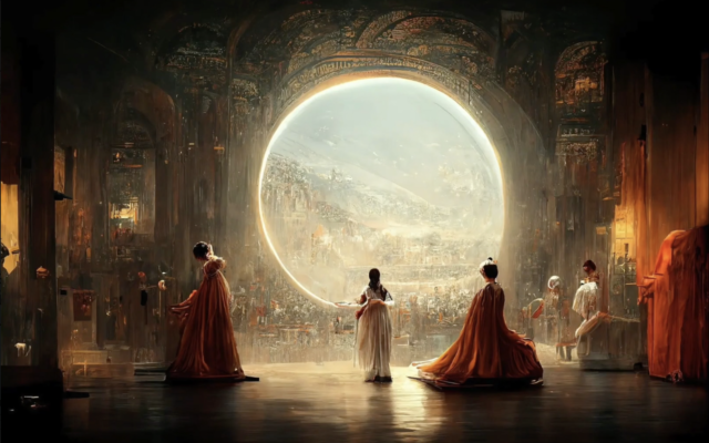  L'œuvre de Jason Allen, "Théâtre d'opéra spatial", a remporté le premier prix du concours de beaux-arts de la foire d'État du Colorado en août 2022. Cette œuvre en grande partie créée à l'aide dela technologie de l'intelligence artificielle Midjourney. (Capture d'écran, utilisée conformément à l'article 27a de la loi sur le droit d'auteur)