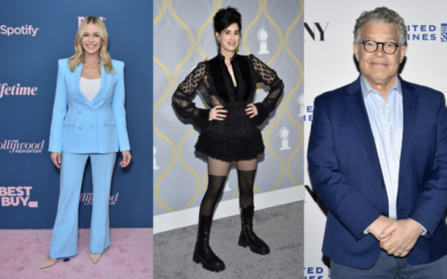Montage de photos : Chelsea Handler, à gauche, lors du gala Women in Entertainment du The Hollywood Reporter au Fairmont Century Plaza, à Los Angeles, le 7 décembre 2022. (Crédit : Jordan Strauss/Invision/AP) ; Sarah Silverman, au centre, lors de la 75e cérémonie annuelle des Tony Awards au Radio City Music Hall à New York, le 12 juin 2022. (Crédit : Evan Agostini/Invision/AP) ; Al Franken, à droite,dans les coulisses du 92nd Street Y à New York, le 31 mai 2022. (Crédit : Evan Agostini/Invision/AP)