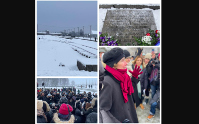 173 femmes françaises, aux horizons très variés, ont visité le 11 décembre 2022 le camp d’extermination et mémorial d’Auschwitz, en Pologne, avec l’association Langage de femmes, en partenariat avec le Mémorial de la Shoah. (Crédit : Langage de femmes / Facebook)