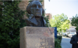 Le campus de l'université George Washington à Washington, DC, le 7 mai 2020. (Crédit : Saul Loeb/AFP)