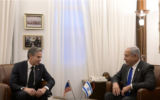 Le Premier ministre Benjamin Netanyahu, à droite, et le secrétaire d'État américain, Antony Blinken, à Jérusalem, le 30 janvier 2023. (Crédit : Amos Ben Gershom/Bureau du Premier ministre)