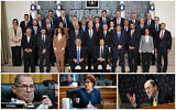 Dans le sens des aiguilles d'une montre, de haut en bas : Le 37e gouvernement israélien, le représentant Jerry Nadler, la sénatrice Jacky Rosen et le représentant Brad Sherman. (Crédit : Collage/AP)