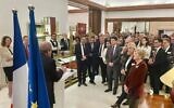 Ouverture de la réunion des conseillers du commerce extérieur (CCE) de la France de la région Proche et Moyen-Orient et Sud Méditerranée, à Tel Aviv, le 11 janvier 2023. (Crédit : Ambassade de France en Israël)