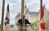 L'ambassadeur d'Israël au Canada Ronen Hoffman sur une photo non datée. (Crédit : Ronen Hoffman/Twitter)