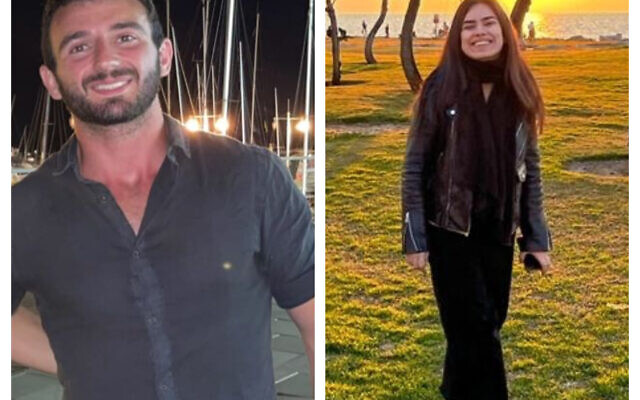 Jérémie Ohana, à Tel Aviv, été 2022 et Noémie Oiknine au parc Charles Clore à  Tel Aviv, en janvier 2022. (Autorisations)