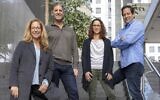 TLV Partners dirigé par, de gauche à droite, Rona Segev, Eitan Bek, Adi Yarel-Toledano et Shahar Tzafrir. (Crédit : Eyal Tueg)