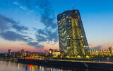 Le siège de la Banque centrale européenne, à Francfort, en Allemagne. (Crédit : Kiefer / Europäische Zentralbank / European Central Bank / CC BY-SA 2.0)