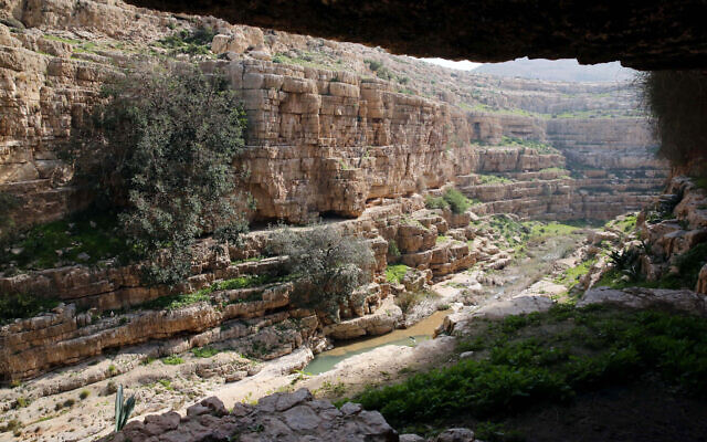 Une vue du ruisseau Wadi Qelt, dans le désert de Judée en Cisjordanie, le 24 janvier 2015. (Crédit : Yossi Zamir/Flash90) Une vue du ruisseau Wadi Qelt, dans le désert de Judée en Cisjordanie, le 24 janvier 2015. (Crédit : Yossi Zamir/Flash90)