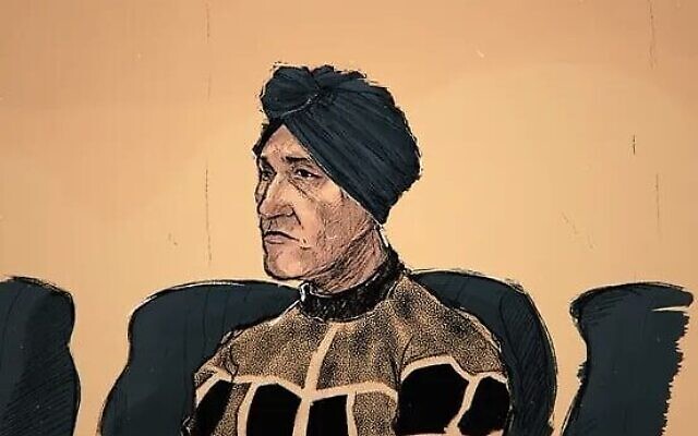 Un croquis de salle d'audience représente l'ancienne directrice d'école de Melbourne, Malka Leifer, au tribunal de comté de Victoria à Melbourne, en Australie, le 8 février 2023. (Crédit : Mollie McPherson/AAP Image via AP) Un croquis de salle d'audience représente l'ancienne directrice d'école de Melbourne, Malka Leifer, au tribunal de comté de Victoria à Melbourne, en Australie, le 8 février 2023. (Crédit : Mollie McPherson/AAP Image via AP)