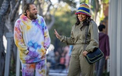 Jonah Hill, à gauche, et Lauren London dans une scène de 'You People.' (Avec l’aimable autorisation de Netflix)