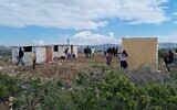 Des activistes pro-implantations à l'avant-poste illégal de Gofna en Cisjordanie, sur une photo envoyée le 12 février 2023 . (Autorisation)