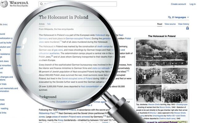 Un article universitaire a révélé qu'un groupe manipulait Wikipédia depuis une quinzaine d'années pour faire porter la responsabilité de la Shoah sur les Juifs et absoudre la Pologne de presque toute responsabilité concernant ses antécédents antisémites. Illustration (Crédit: JTA)