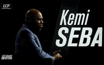 L'activiste politique franco-béninois Kemi Seba, dans une interview pour la chaine LCP. (Crédit : Capture d’écran LCP)